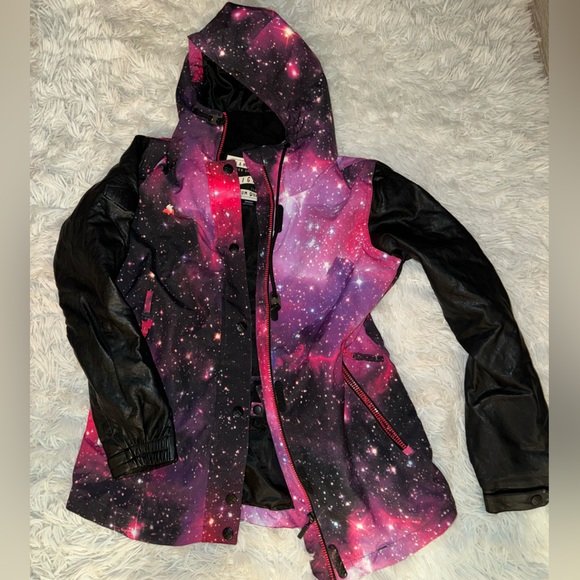 Glamour Kills Freshies Pink Galaxy 10K Snowboard/Ski Winter Jacket - Picture 1 of 3